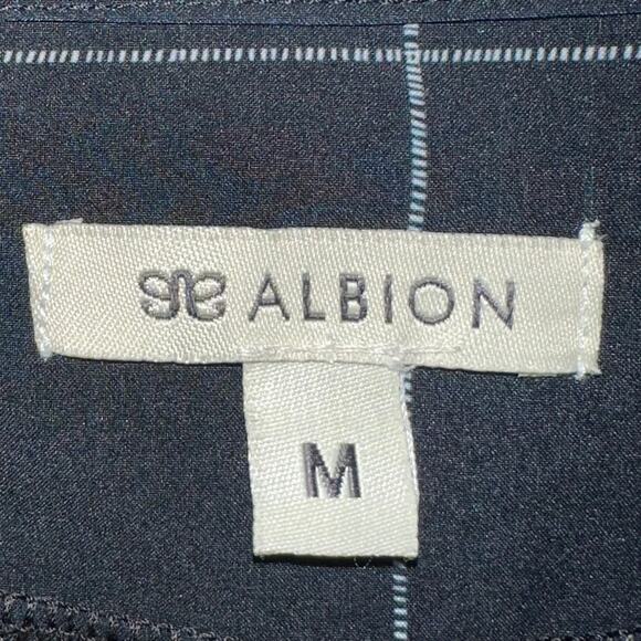 Albion Black Windowpane Short Sleeve Boat Neck Boss Tee Size Medium - Picture 4 of 12